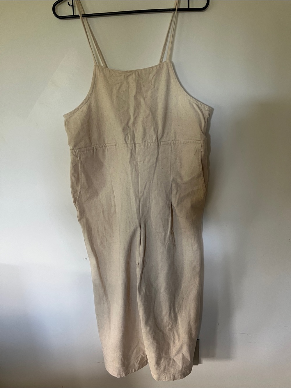 Cream Sleeveless Jumpsuit with Criss Cross Back - Japanese Vintage